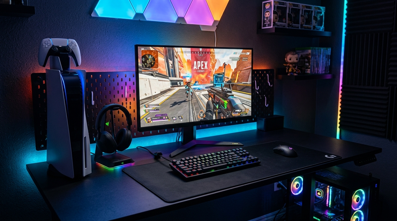 PS5 Desk Setup: Console Gaming Station with 4K Monitor
